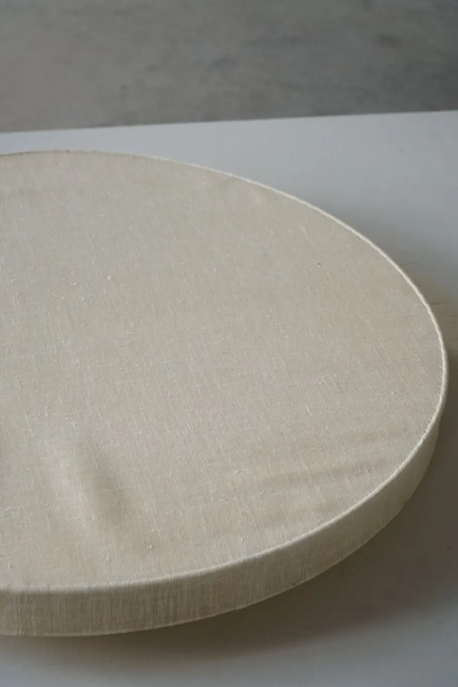 Sale Pamono Mid-Century Modern Round Linen Flush Mount, 1950s