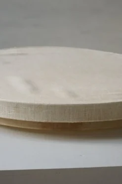 Sale Pamono Mid-Century Modern Round Linen Flush Mount, 1950s