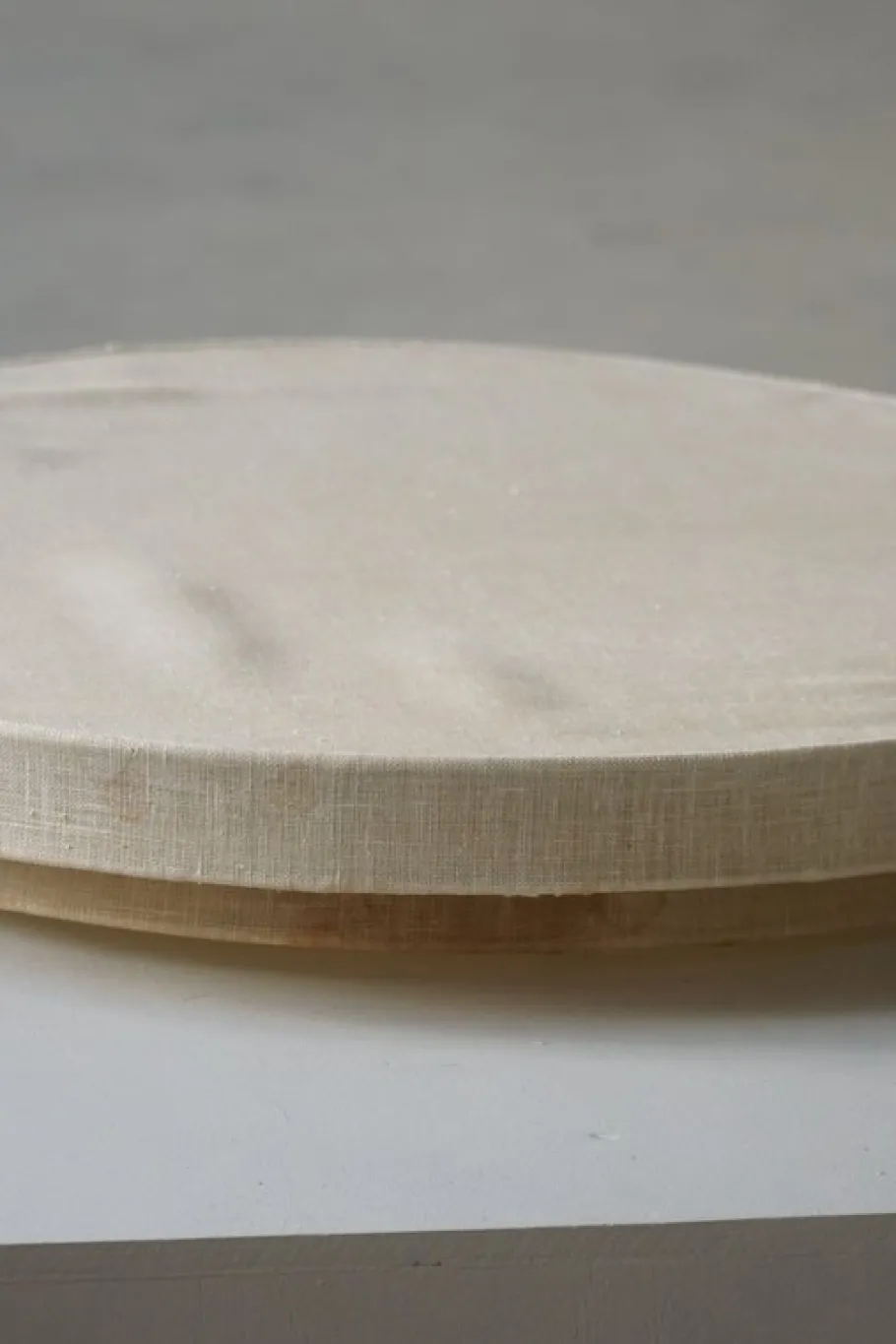 Sale Pamono Mid-Century Modern Round Linen Flush Mount, 1950s