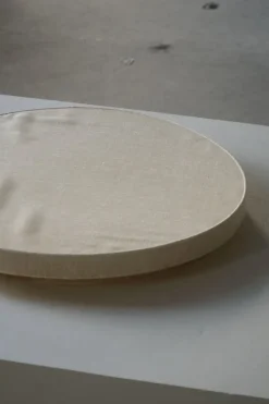 Sale Pamono Mid-Century Modern Round Linen Flush Mount, 1950s