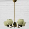 Clearance Pamono Mid-Century Modern Scandinavian Pendant in Brass and Glass, 1940s