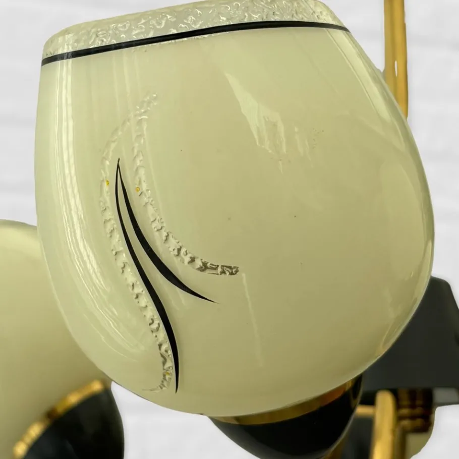 Clearance Pamono Mid-Century Modern Scandinavian Pendant in Brass and Glass, 1940s