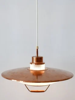 New Pamono Mid-Century Modern Scandinavian Copper Pendant Lamp, 1960s
