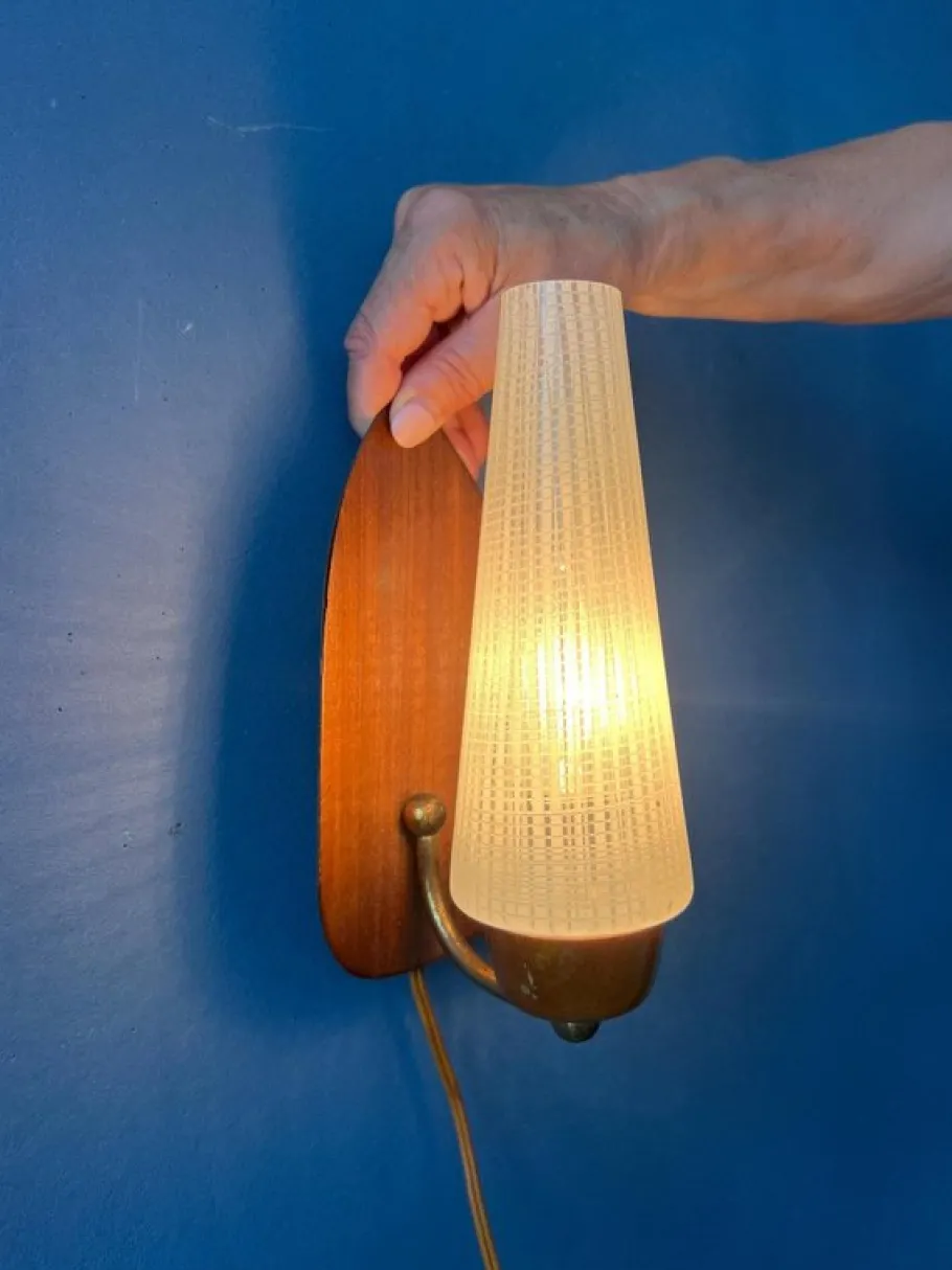 Clearance Pamono Mid-Century Modern Scandinavian Glass Wall Sconce