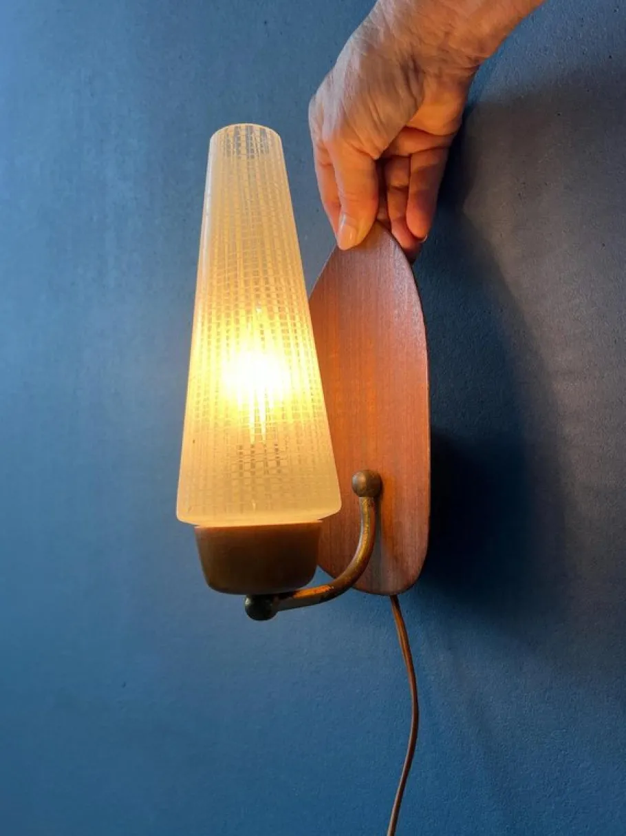 Clearance Pamono Mid-Century Modern Scandinavian Glass Wall Sconce