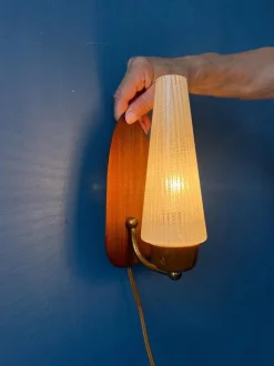 Clearance Pamono Mid-Century Modern Scandinavian Glass Wall Sconce