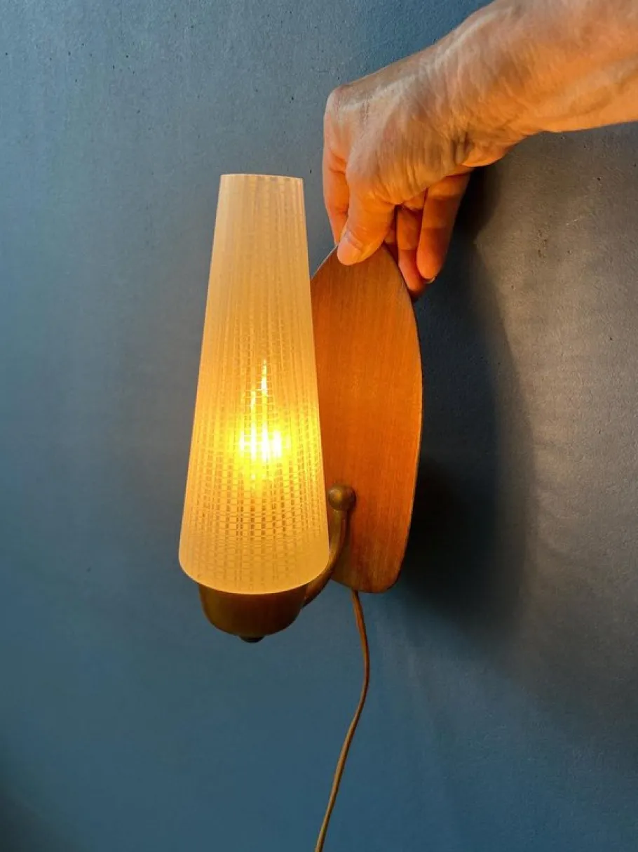 Clearance Pamono Mid-Century Modern Scandinavian Glass Wall Sconce