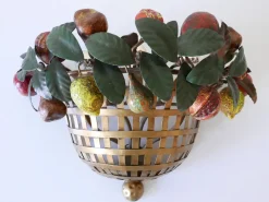 New Pamono Mid-Century Modern Sconce Fruit Basket by Lucienne Monique, Italy, 1960s