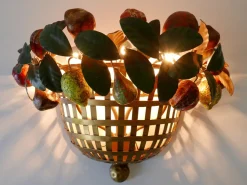 New Pamono Mid-Century Modern Sconce Fruit Basket by Lucienne Monique, Italy, 1960s