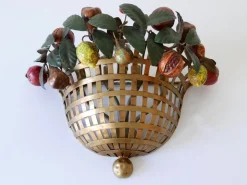 New Pamono Mid-Century Modern Sconce Fruit Basket by Lucienne Monique, Italy, 1960s