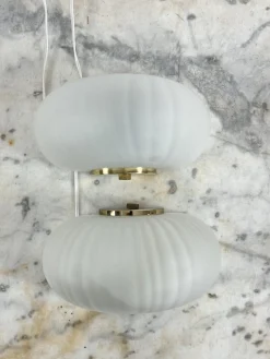 Hot Pamono Mid-Century Modern Shell Wall Lamps in Murano Glass and Brass from Veluce, 1960s, Set of 2