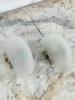 Hot Pamono Mid-Century Modern Shell Wall Lamps in Murano Glass and Brass from Veluce, 1960s, Set of 2
