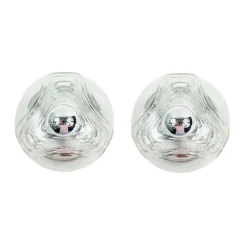 Clearance Pamono Mid-Century Modern Space Age Futura Glass Flush Mount and Wall Lights by Koch & Lowy for Peill & Putzler, 1970s, Set of 3