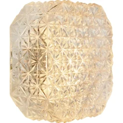 Sale Pamono Mid-Century Modern Square Clear Glass Flush Mount