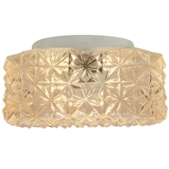 Sale Pamono Mid-Century Modern Square Clear Glass Flush Mount