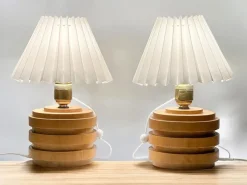 Best Pamono Mid-Century Modern Swedish Birch Table Lamps, 1940s, Set of 2