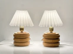 Best Pamono Mid-Century Modern Swedish Birch Table Lamps, 1940s, Set of 2