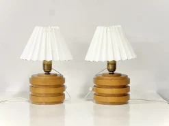 Best Pamono Mid-Century Modern Swedish Birch Table Lamps, 1940s, Set of 2