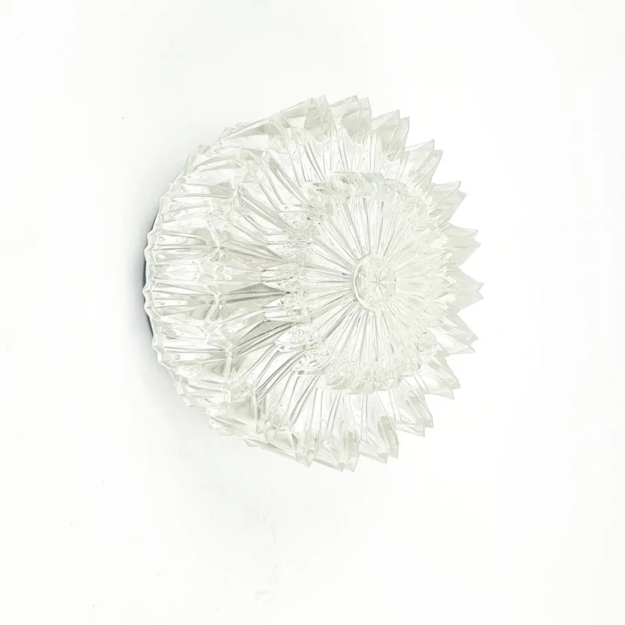 New Pamono Mid-Century Modern Textured Glass Wall Light from Limburg, Germany, 1970s