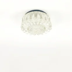 New Pamono Mid-Century Modern Textured Glass Wall Light from Limburg, Germany, 1970s