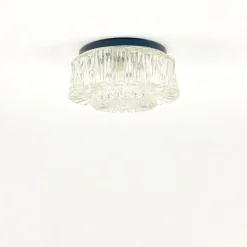 New Pamono Mid-Century Modern Textured Glass Wall Light from Limburg, Germany, 1970s