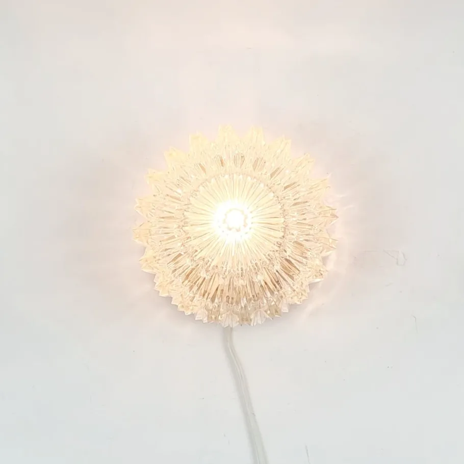 New Pamono Mid-Century Modern Textured Glass Wall Light from Limburg, Germany, 1970s