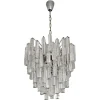 Best Pamono Mid-Century Modern Triedri Crystal Chandelier attributed to Paolo Venini, Italy, 1950s