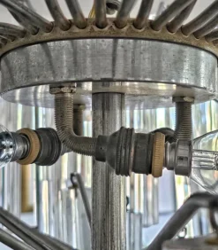 Best Pamono Mid-Century Modern Triedri Crystal Chandelier attributed to Paolo Venini, Italy, 1950s