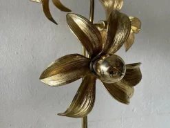Pamono Mid-Century Modern Triple Flower Shade Floor Lamp in Brass by Willy Daro for Massive, 1970s