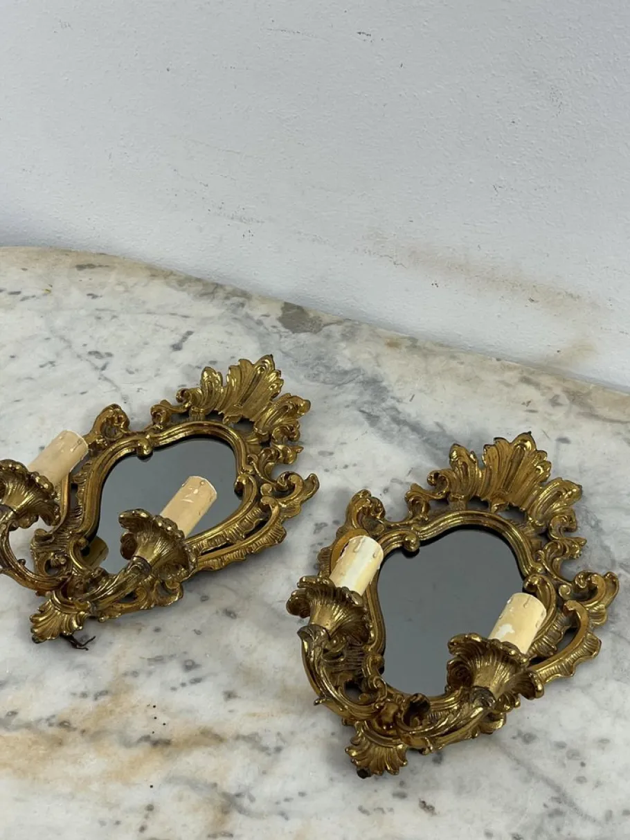 Best Pamono Mid-Century Modern Wall Lamps with Mirror, 1960s, Set of 2