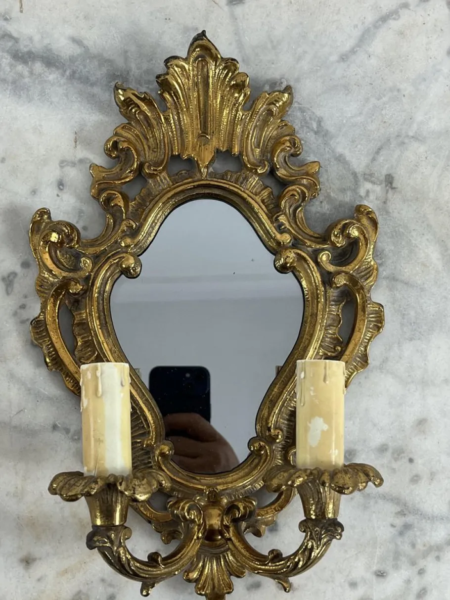 Best Pamono Mid-Century Modern Wall Lamps with Mirror, 1960s, Set of 2