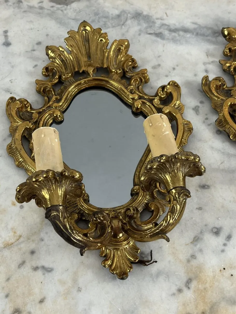 Best Pamono Mid-Century Modern Wall Lamps with Mirror, 1960s, Set of 2