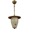 New Pamono Mid-Century Modern White and Red Dotted Hanging Lantern, Germany, 1950s