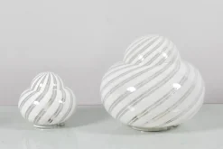 Best Pamono Mid-Century Murano Glass and Metal Table Lamps by F. Fabbian, Italy, 1970s, Set of 2