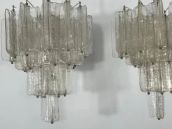 New Pamono Mid-Century Murano Glass Chandeliers by Toni Zuccheri for Venini, Set of 2