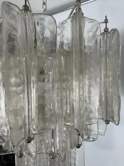 New Pamono Mid-Century Murano Glass Chandeliers by Toni Zuccheri for Venini, Set of 2