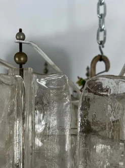 New Pamono Mid-Century Murano Glass Chandeliers by Toni Zuccheri for Venini, Set of 2