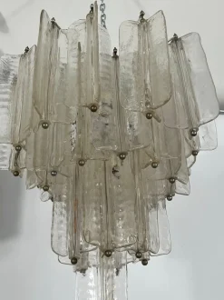 New Pamono Mid-Century Murano Glass Chandeliers by Toni Zuccheri for Venini, Set of 2