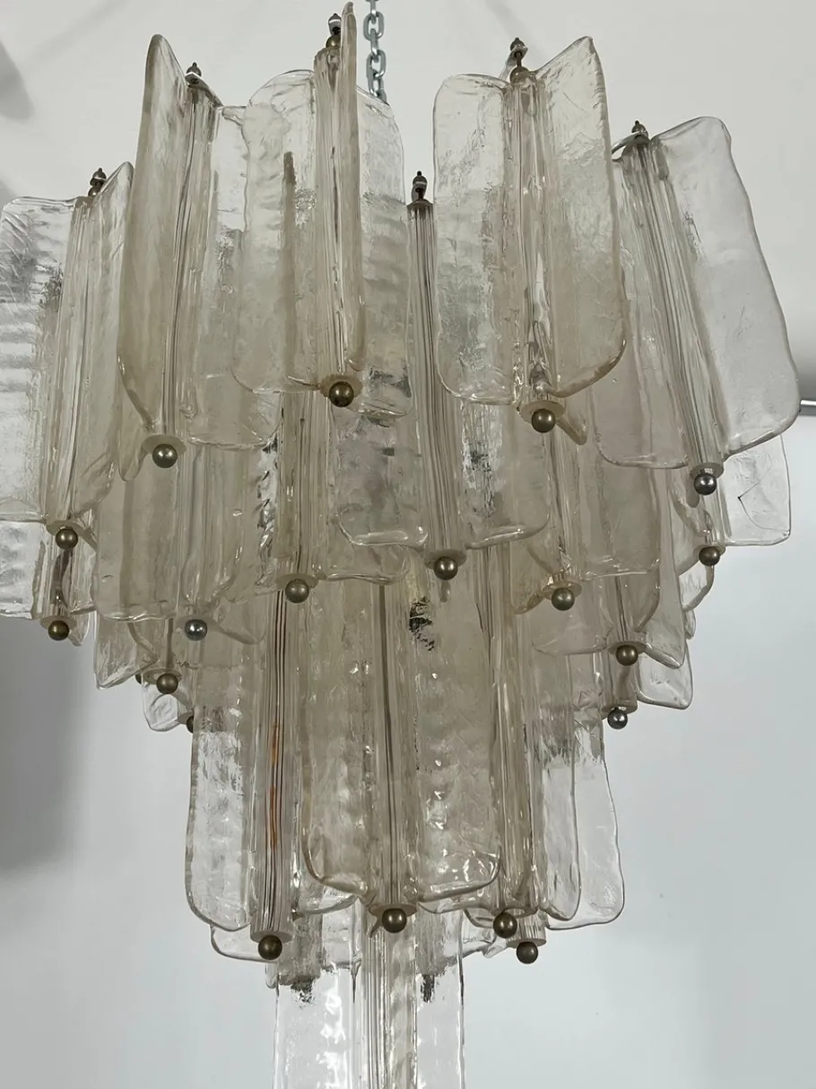 New Pamono Mid-Century Murano Glass Chandeliers by Toni Zuccheri for Venini, Set of 2