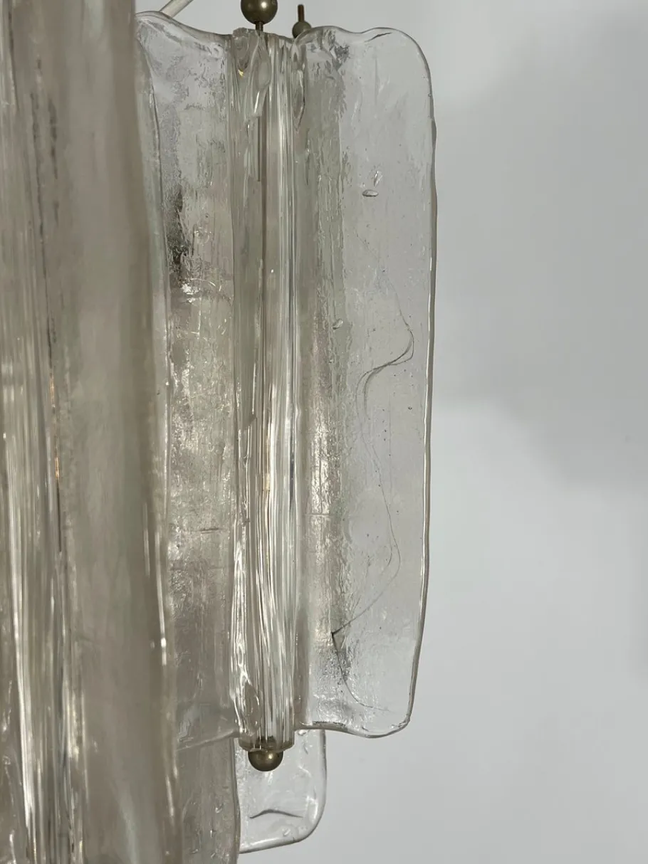 New Pamono Mid-Century Murano Glass Chandeliers by Toni Zuccheri for Venini, Set of 2