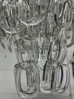 Hot Pamono Mid-Century Murano Glass Chandelier attributed to Angelo Mangiarotti for Vistosi, 1960s