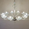 Clearance Pamono Mid-Century Murano Glass 10-Light Chandelier, 1950s