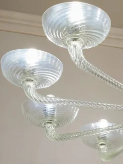 Clearance Pamono Mid-Century Murano Glass 10-Light Chandelier, 1950s