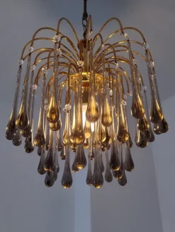 Best Pamono Mid-Century Murano Glass Teardrop Chandelier, 1970s