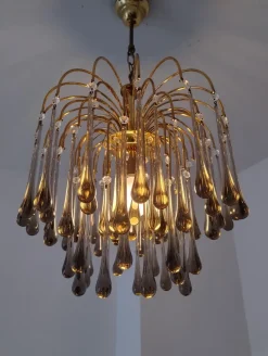 Best Pamono Mid-Century Murano Glass Teardrop Chandelier, 1970s