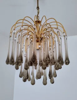 Best Pamono Mid-Century Murano Glass Teardrop Chandelier, 1970s