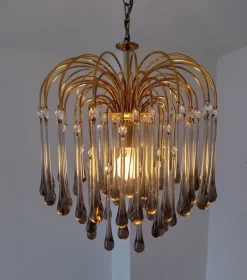 Best Pamono Mid-Century Murano Glass Teardrop Chandelier, 1970s