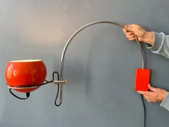 Hot Pamono Mid-Century Orange Arc Eyeball Wall Lamp from Gepo