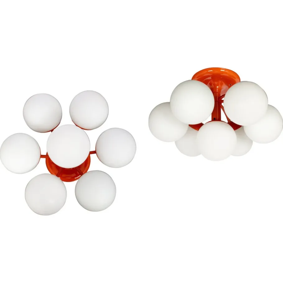 Clearance Pamono Mid-Century Orbital Ceiling or Wall Lamp in Orange attributed to Kaiser, Germany, 1970s