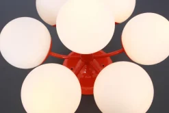 Clearance Pamono Mid-Century Orbital Ceiling or Wall Lamp in Orange attributed to Kaiser, Germany, 1970s